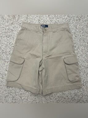 Vintage Polo Ralph Lauren Kendall Cargo Short Men Size 31x10 Beige Preppy Casual